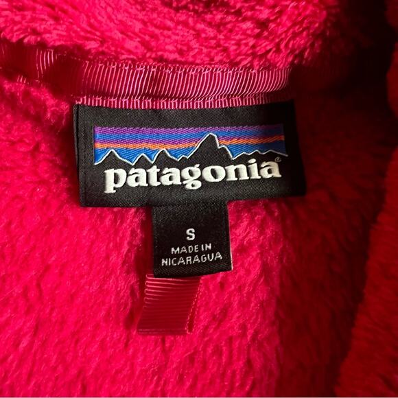 Patagonia Women’s Re-Tool Snap Funnel Neck Hot Pink Fleece Pullover Jacket Sz S - Picture 3 of 8